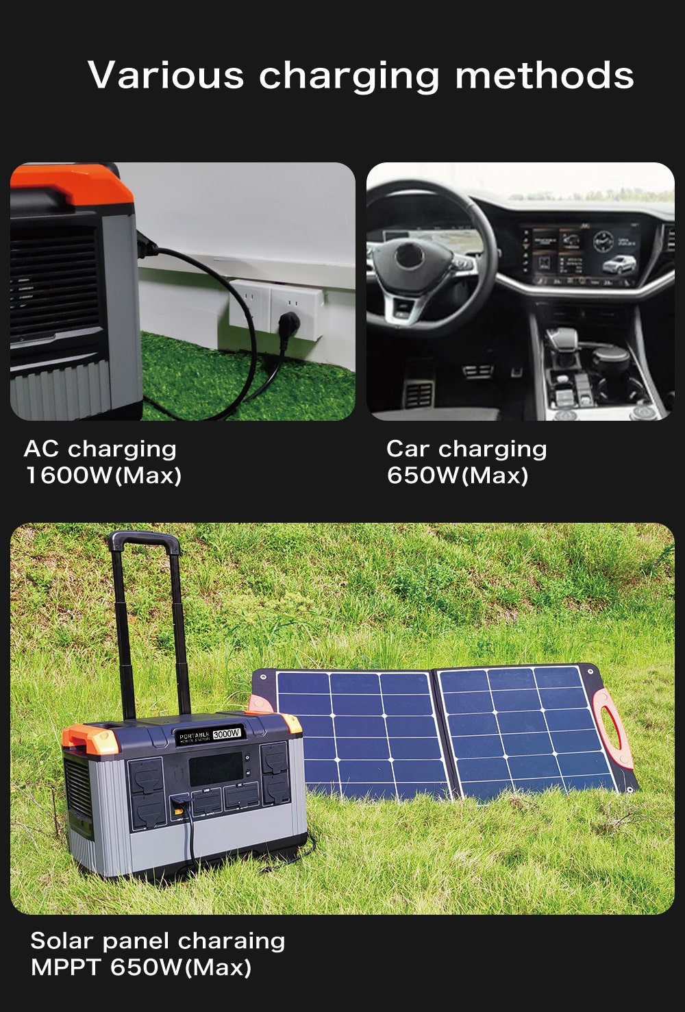 가정용 3000W 태양광 충전 배터리 발전기