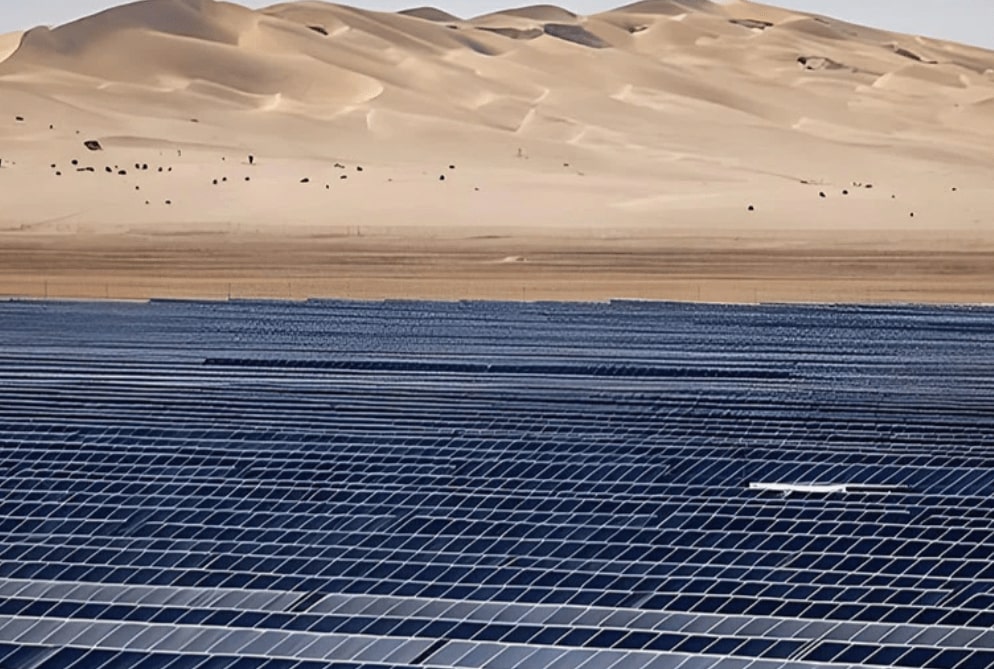 solar panel in desert